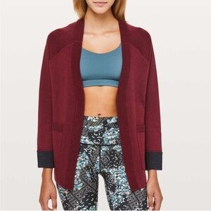 Lululemon Athletica Maroon Open Front Cardigan